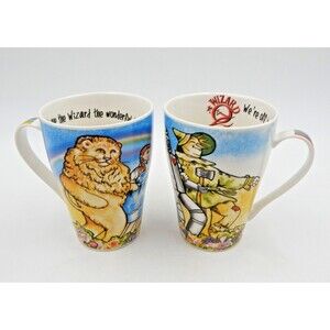 Paul Cardew Wizard of Oz Coffee Mug 15 oz Dorothy Tin Man Lion Scarecrow 2 PC